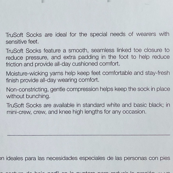 TRUFORM LEG HEALTH TRUSOFT Unisex Diabetic/Arthritis Socks Black Size Large NWT - Picture 5 of 5